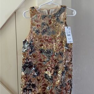 Zara Sequin Floral Girls Romper size 7